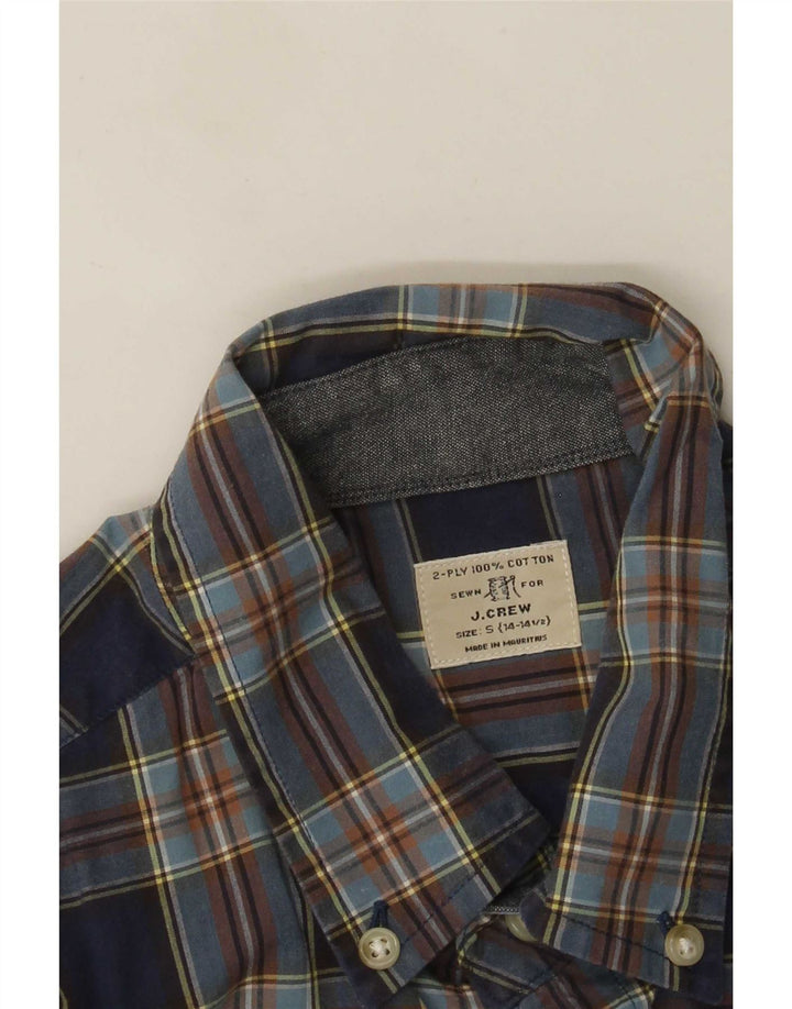 Мужская рубашка J. Crew, размер 14, 1/2, маленькая синяя клетка, хлопок