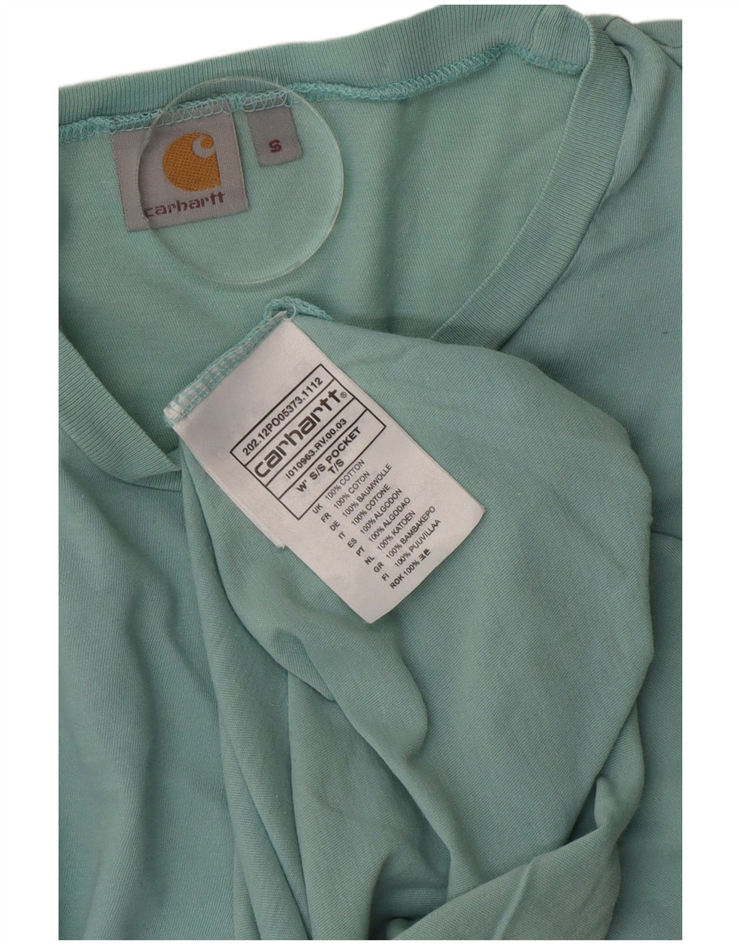 Мужская футболка Carhartt Top Small Бирюзовый хлопок
