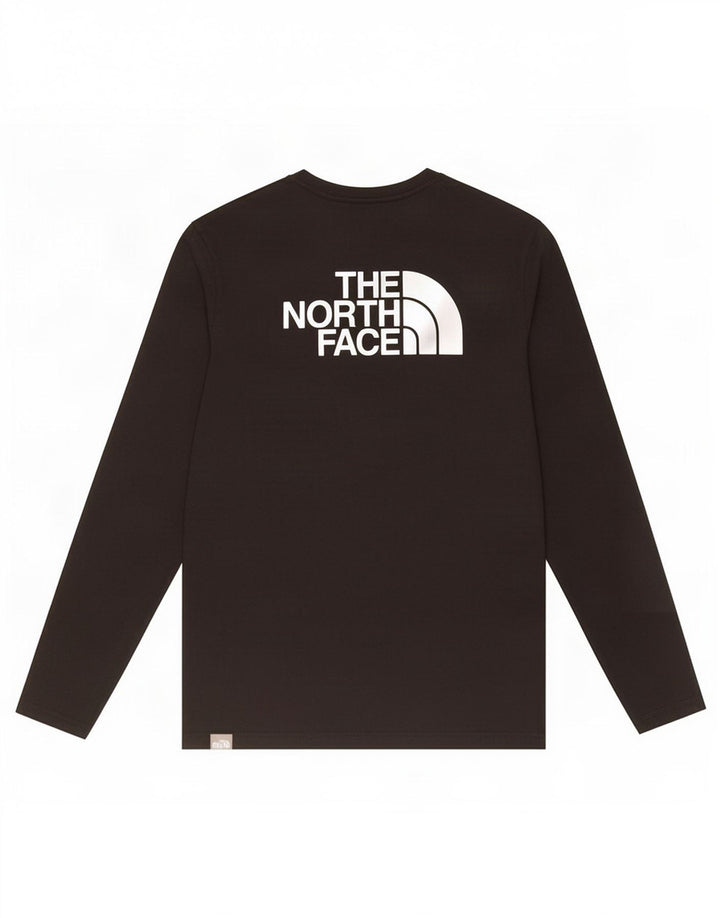Мужской топ с рисунком The North Face, маленький черный хлопок с длинными рукавами