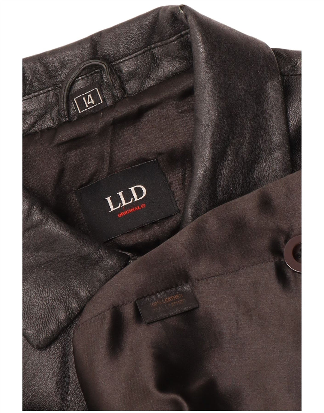 LLD Женская кожаная куртка UK 14, большая черная кожа