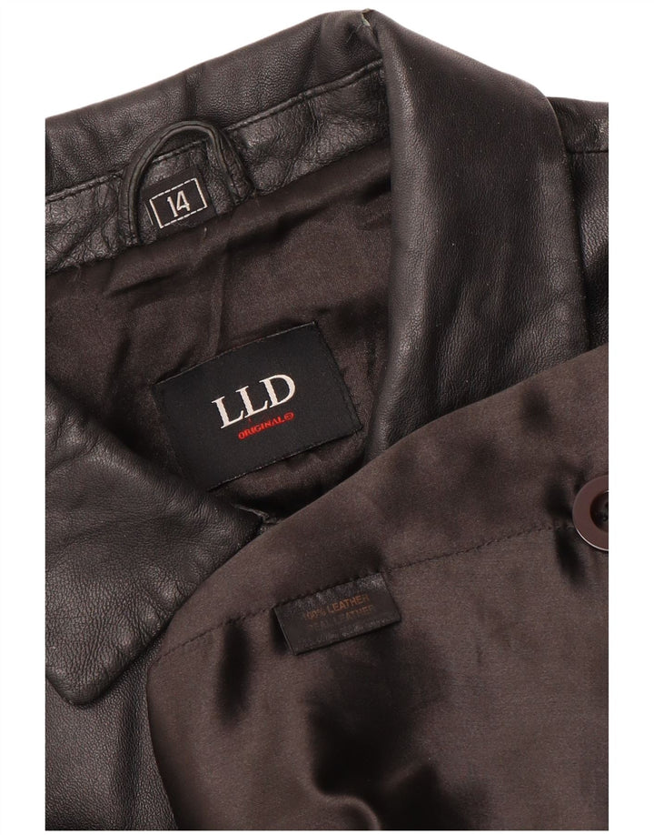 LLD Женская кожаная куртка UK 14, большая черная кожа