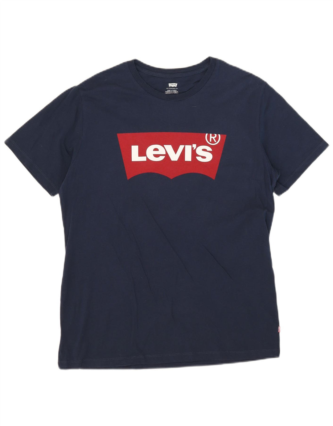 Мужская футболка с рисунком Levi's, большая, темно-синяя
