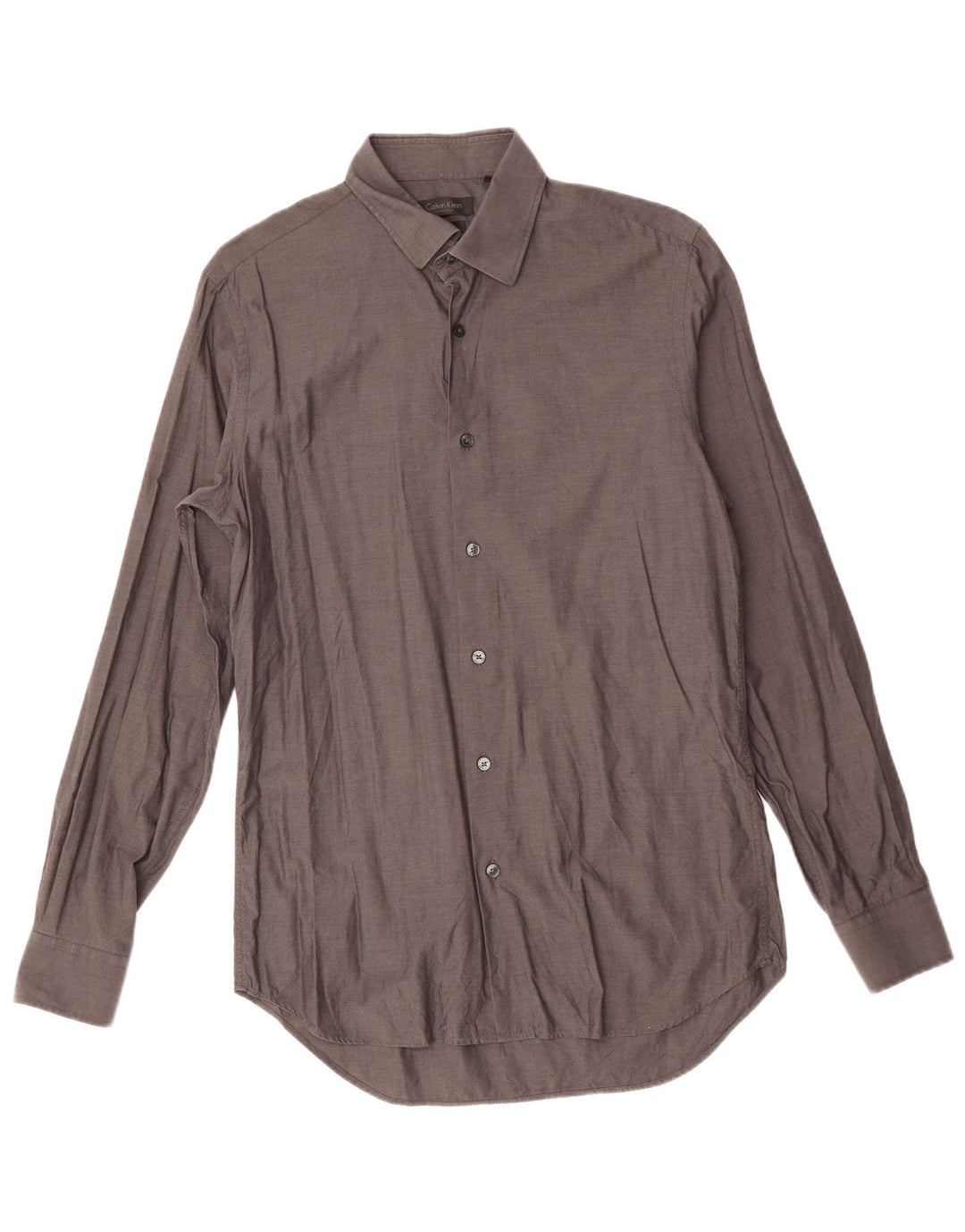 Мужская рубашка приталенного кроя CALVIN KLEIN, размер 41, 16, большая, серая