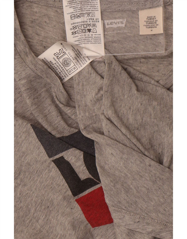 Женская футболка с рисунком Levi's Top UK 12, средний серый хлопок с крапинками