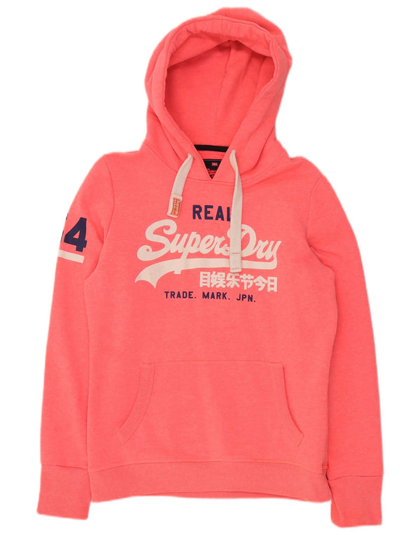Женский джемпер с капюшоном SUPERDRY UK 16, большой розовый, хлопок