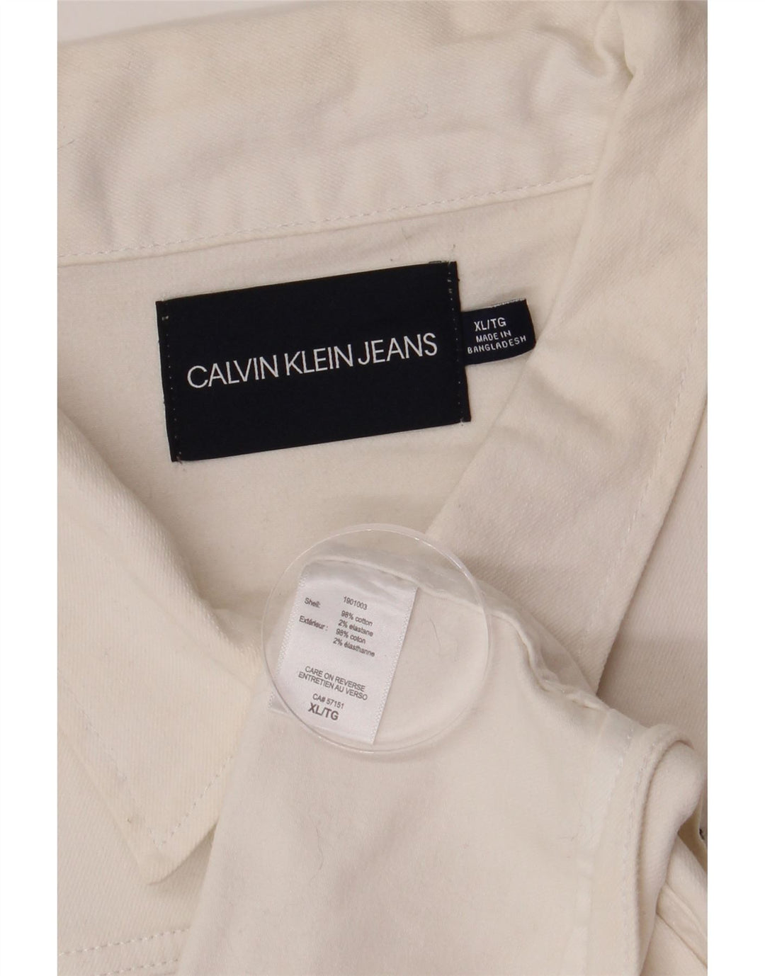 Женская джинсовая куртка Calvin Klein Jeans UK 18 XL, белый хлопок