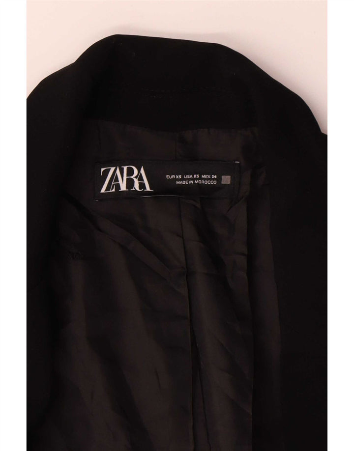 Женский пиджак оверсайз с открытыми рукавами 3/4 Zara UK 6 XS, черный полиэстер
