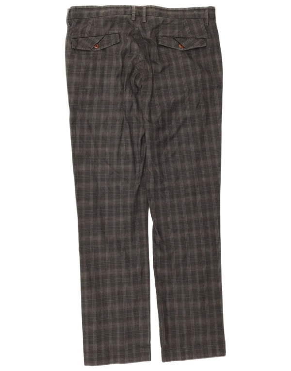 Мужские прямые брюки-чиносы Dockers W36 L34, серые, хлопковые в клетку