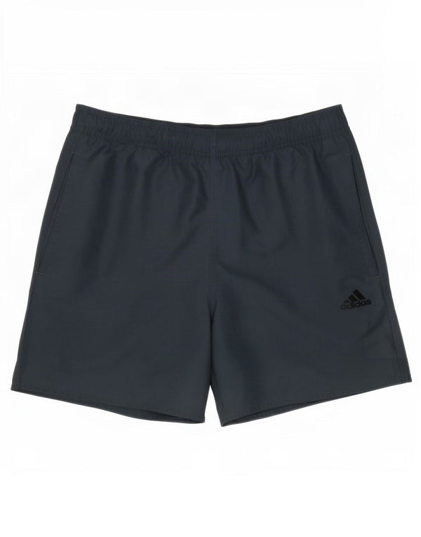 Мужские спортивные шорты Adidas среднего размера, темно-синие, полиэстер