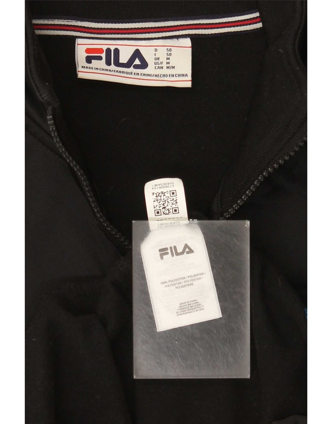 Fila Мужской спортивный костюм с графическим рисунком, верхняя куртка, средний черный, полиэстер с цветными блоками