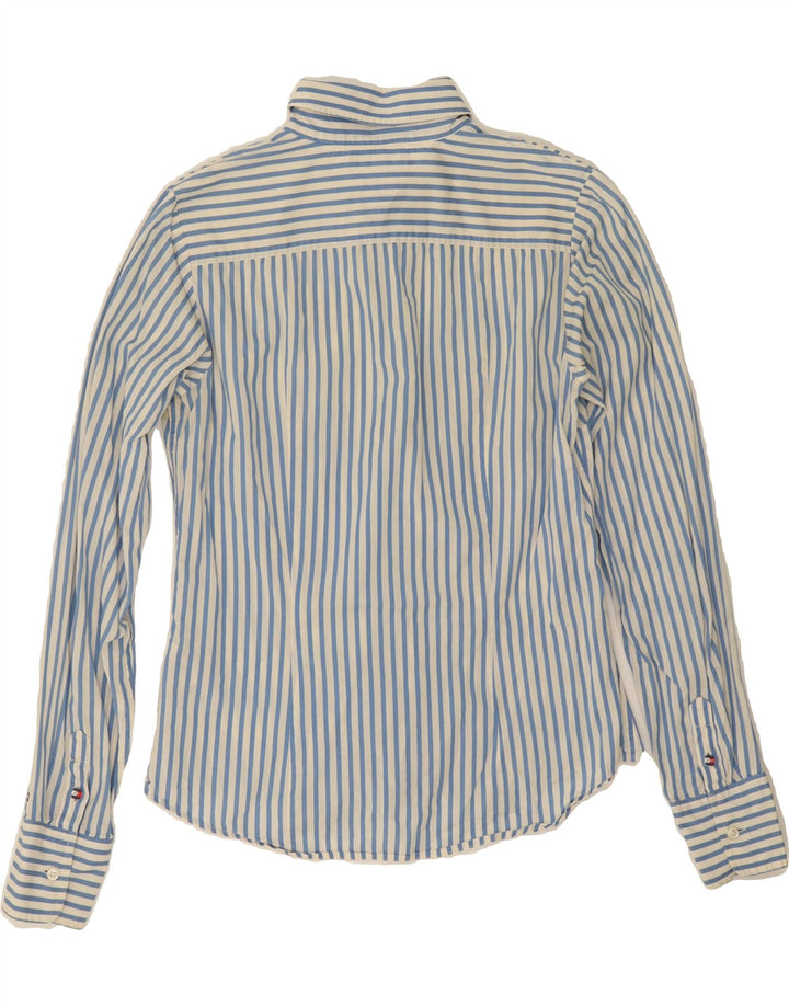 TOMMY HILFIGER Womens Stretch Shirt US 4 Small Blue Striped Cotton Vintage Tommy Hilfiger and Second-Hand Tommy Hilfiger from Messina Hembry 