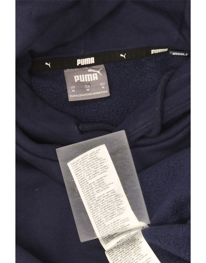 Мужской джемпер с капюшоном Puma темно-синий, хлопковый, с рисунком