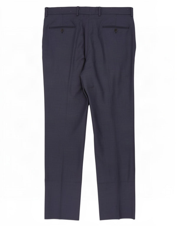 Tommy Hilfiger Мужские прямые костюмные брюки W36 L32 Темно-синие шерстяные