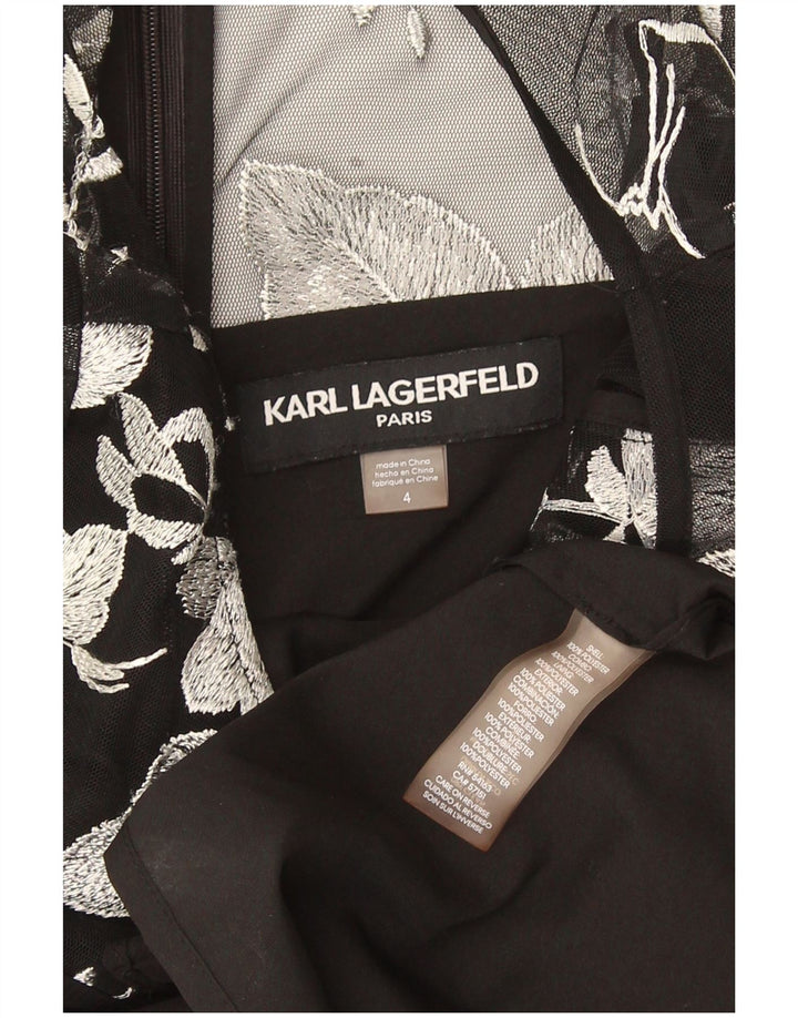 Женское платье-футляр Karl Lagerfeld, США 4, маленькое черное полиэстер с цветочным принтом