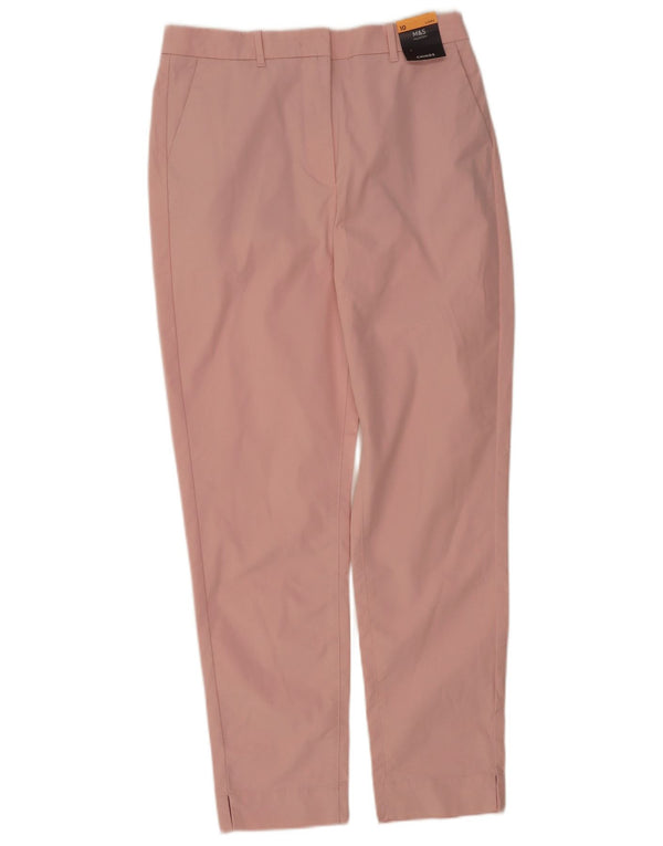 Женские прямые брюки чинос Marks & Spencer UK 10, маленькие W30 L30, розовые
