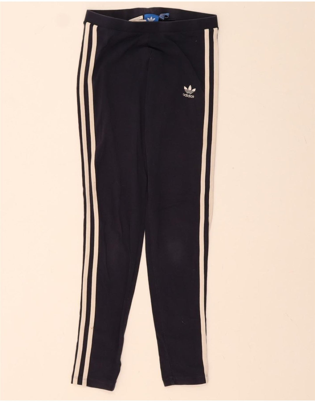 ADIDAS Womens Leggings UK 8 Small  Navy Blue Cotton Vintage Adidas and Second-Hand Adidas from Messina Hembry 