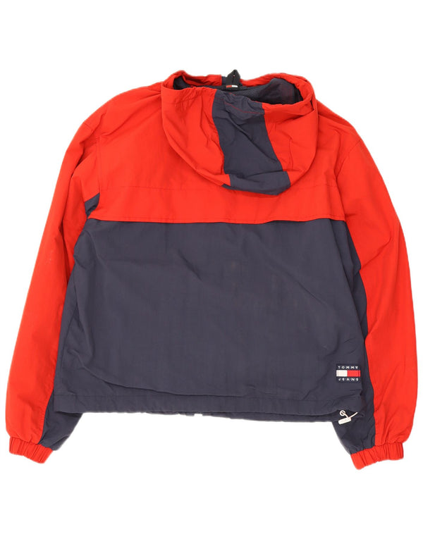 Tommy Hilfiger Мужская куртка-бомбер с капюшоном Chicago UK 34 XS Красная с цветными блоками