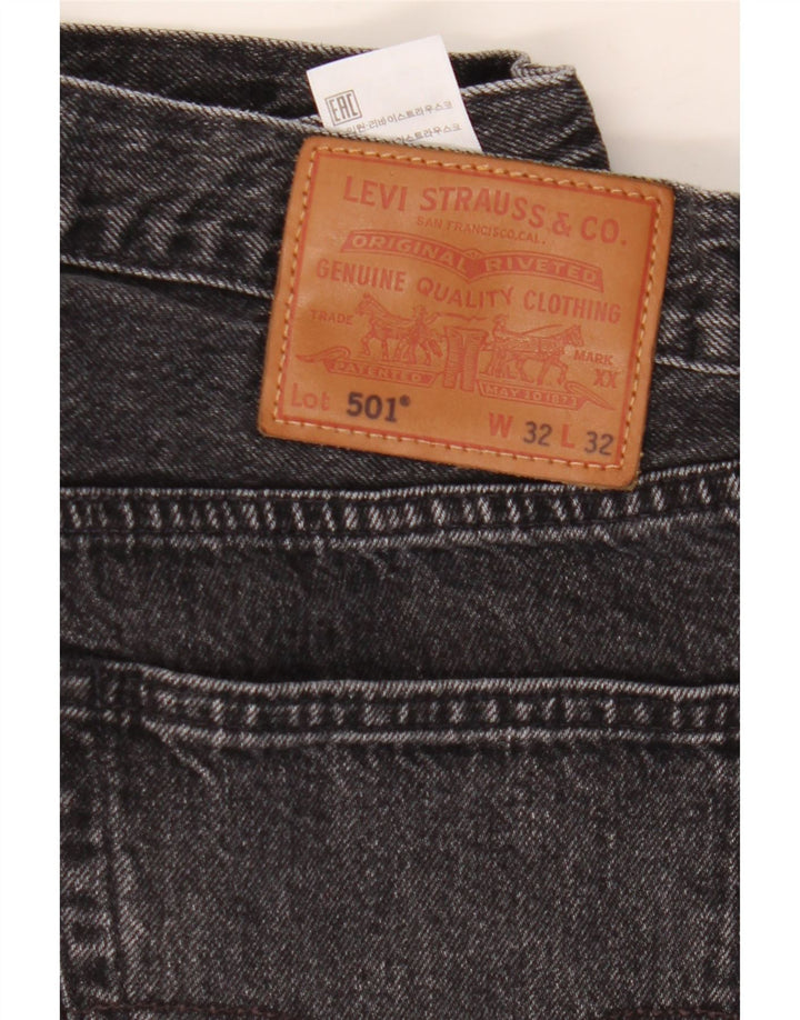 Мужские прямые джинсы LEVI'S 501 W32 L32 Серые, хлопок
