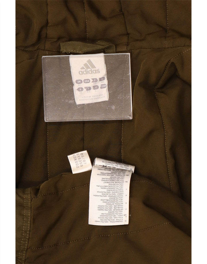 Женское пальто с капюшоном ADIDAS UK 12, средний хаки, полиэстер