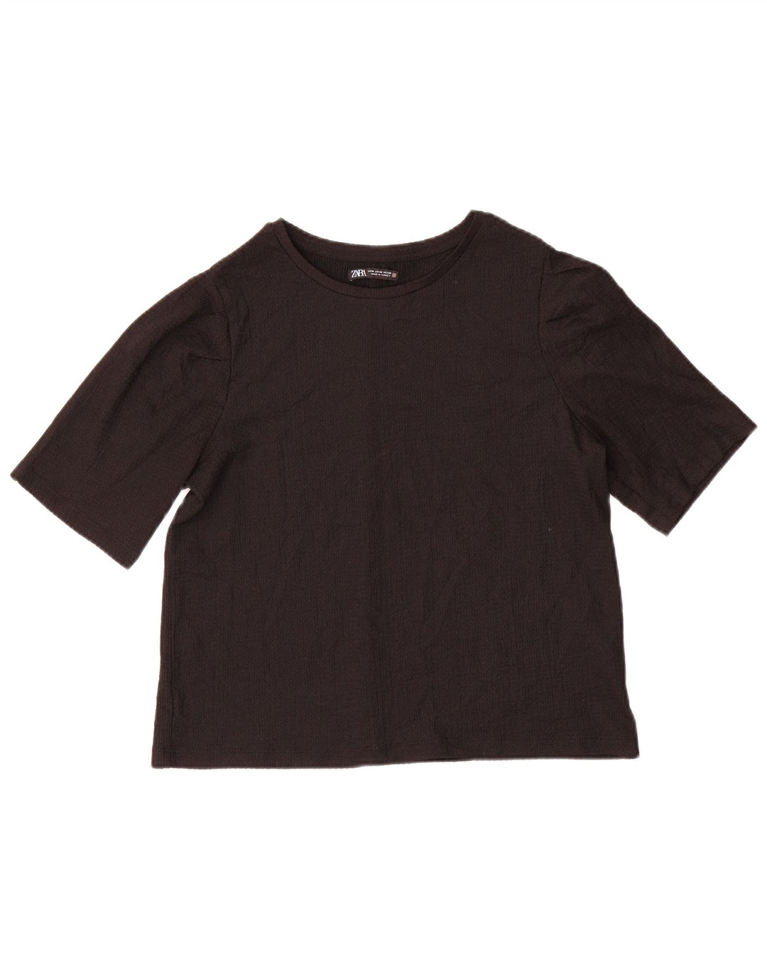 Женская футболка Zara Top UK 14, средний черный, полиэстер