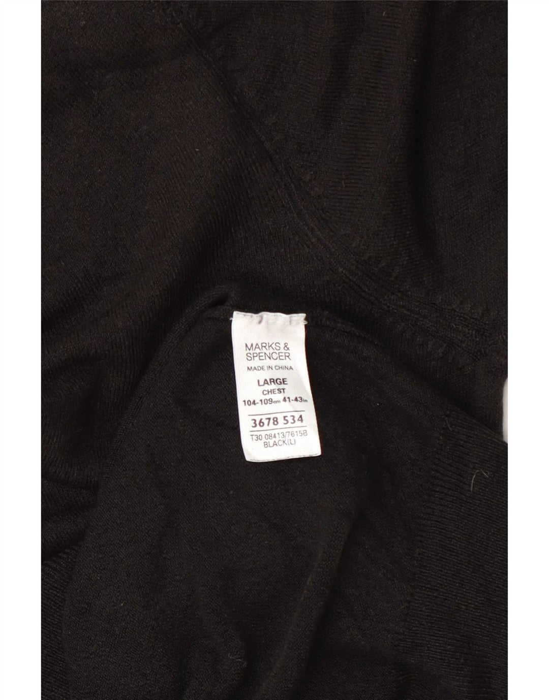 Мужской джемпер с v-образным вырезом Marks & Spencer, большой черный акрил