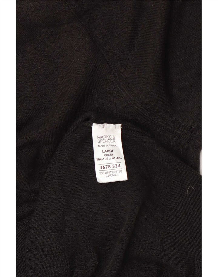 Мужской джемпер с v-образным вырезом Marks & Spencer, большой черный акрил