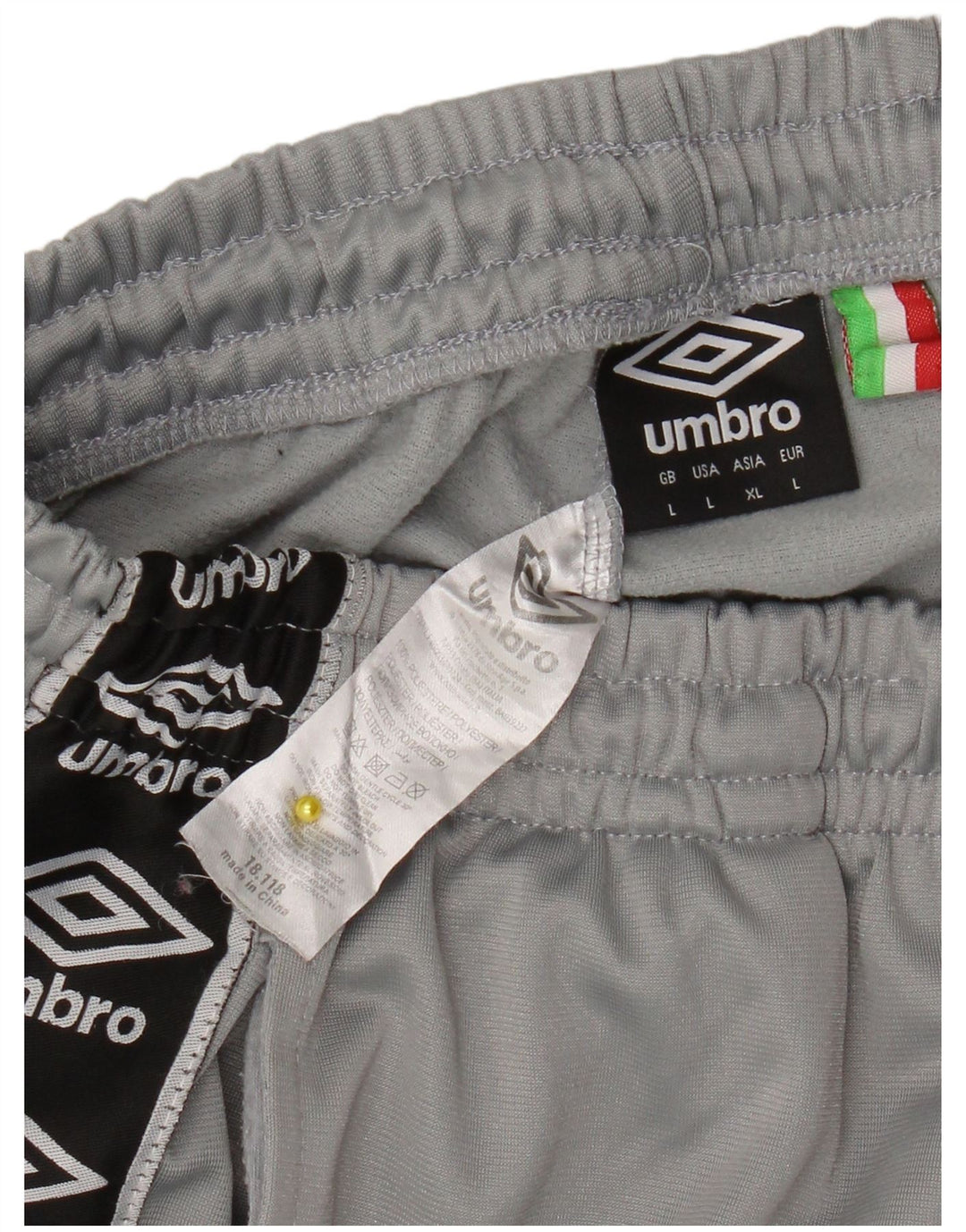 Umbro Мужские спортивные брюки с графическим рисунком, большие серые, полиэстер с цветными блоками