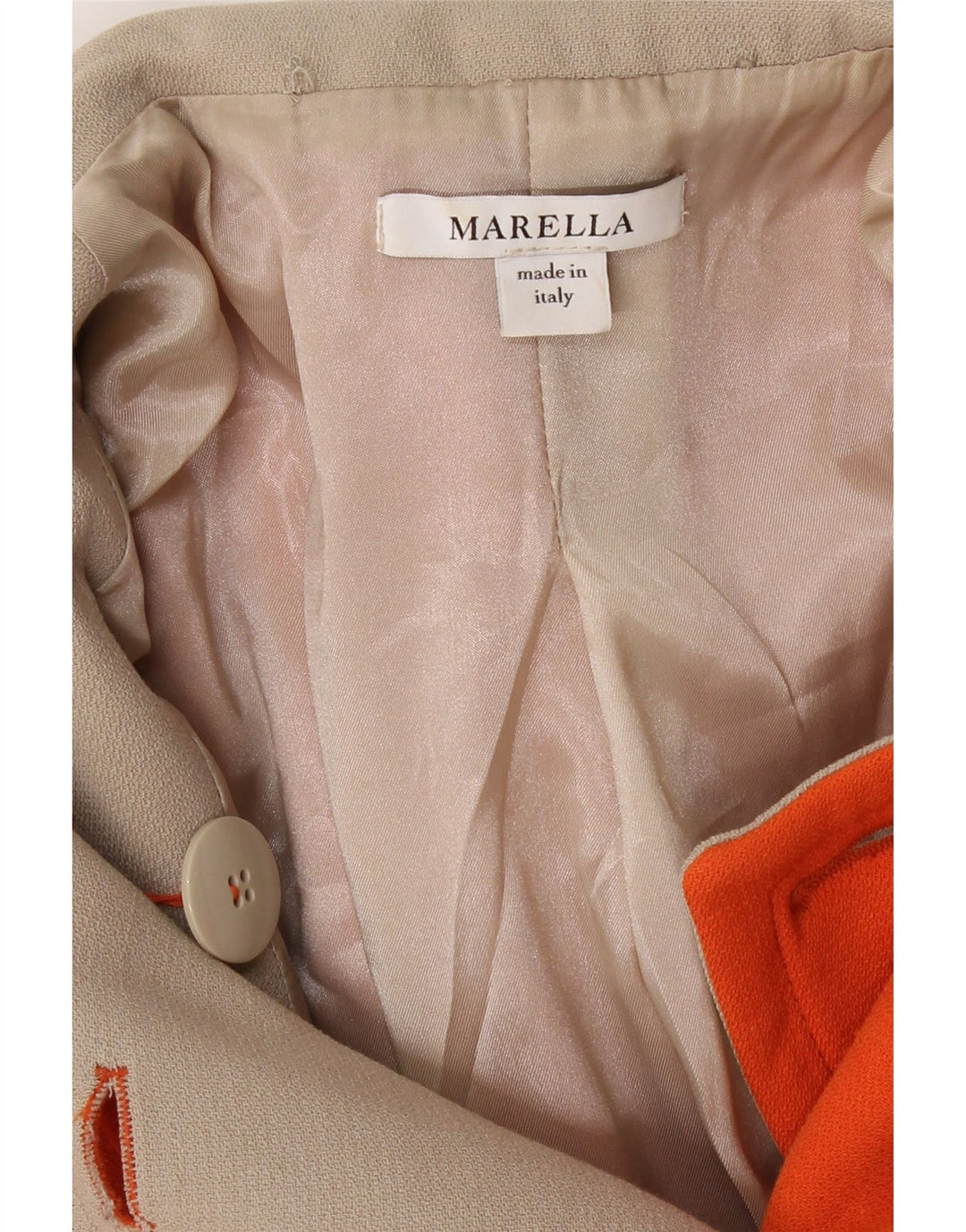 MARELLA Womens Double Breasted Coat UK 10 Small Orange Polyester Vintage Marella and Second-Hand Marella from Messina Hembry 