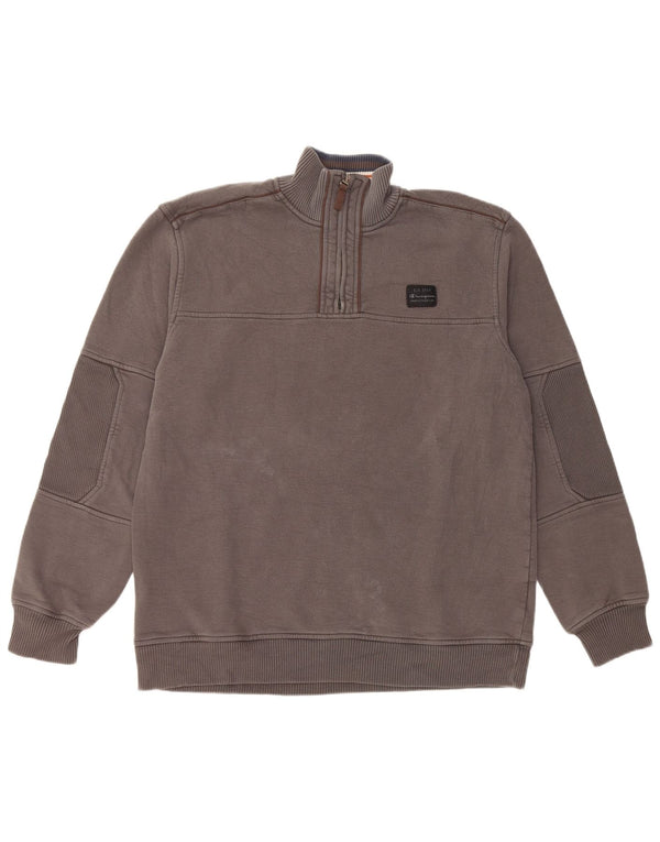 Мужской свитер Champion с воротником на молнии, 2XL, серый хлопок