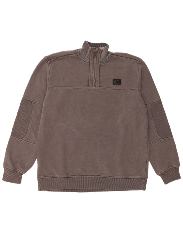 Мужской свитер Champion с воротником на молнии, 2XL, серый хлопок