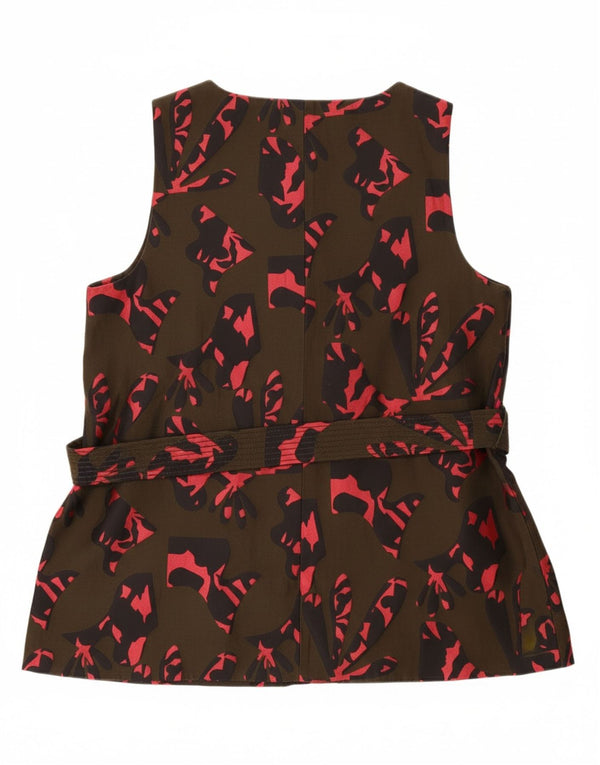 BANANA REPUBLIC Женская блузка с абстрактным узором, топ UK 14, средний хаки