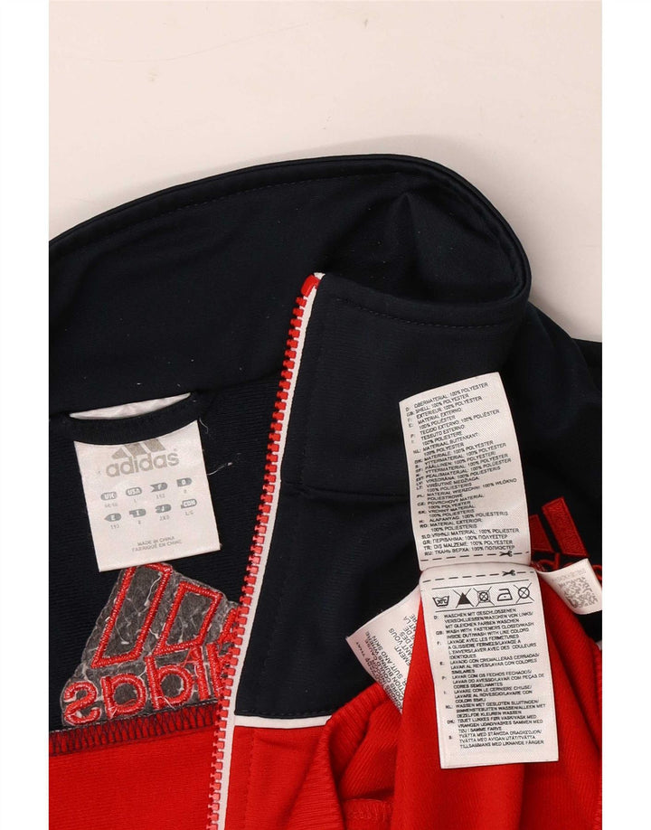 Мужская спортивная куртка Adidas UK 44/46, большой красный полиэстер с цветными блоками
