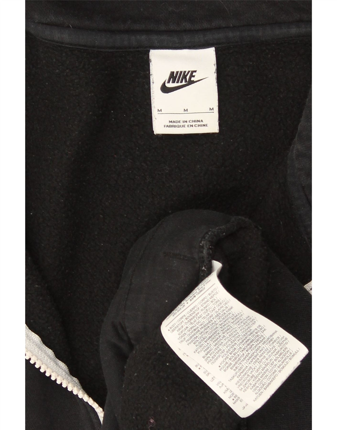 Мужской свитер с воротником на молнии Nike, средний черный хлопковый джемпер