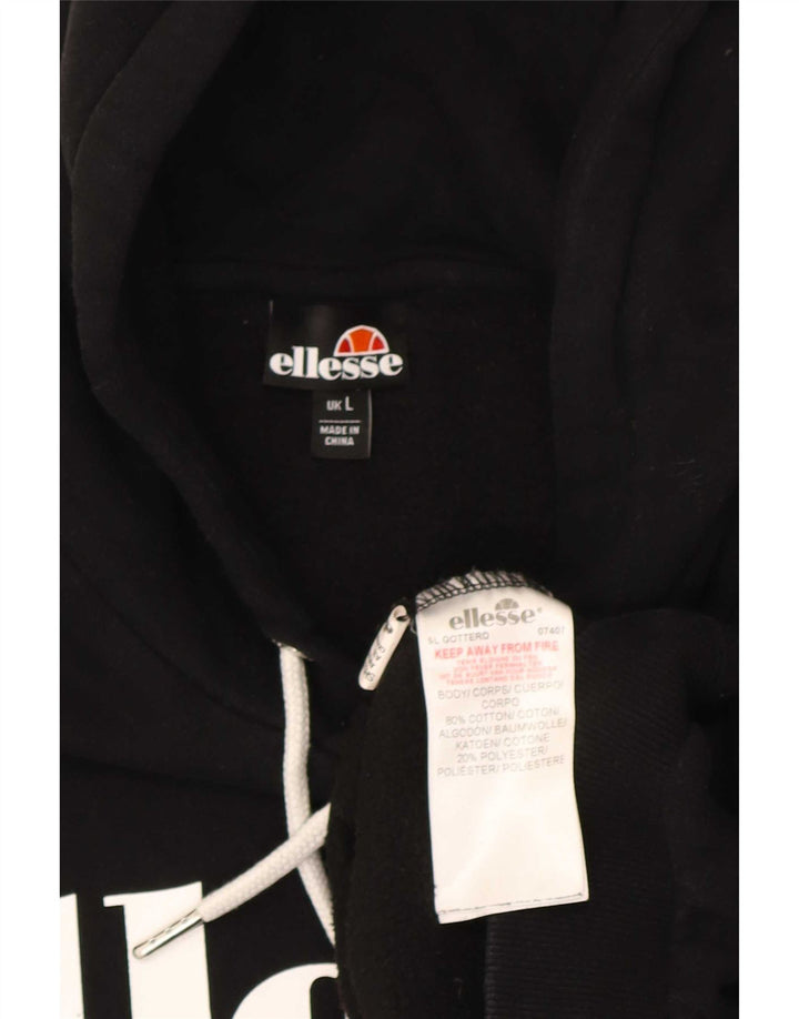 Мужской джемпер с капюшоном Ellesse с рисунком, большой черный, хлопок
