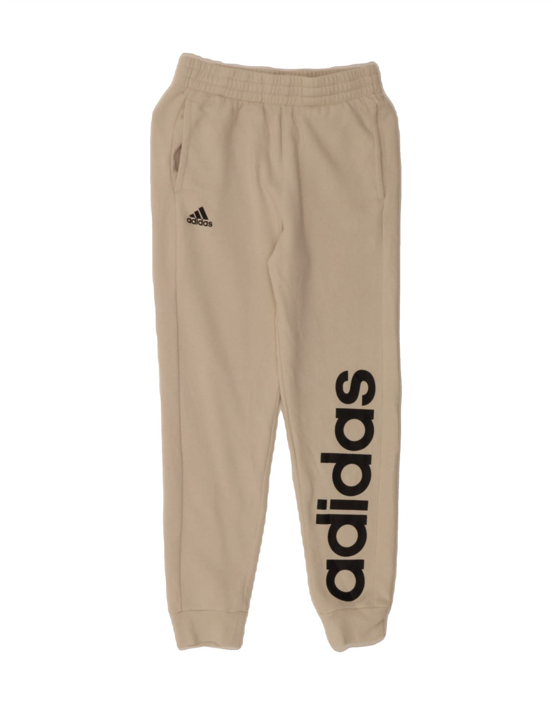 ADIDAS Boys Tracksuit Trousers Joggers 10-11 Years Medium  Off White Vintage Adidas and Second-Hand Adidas from Messina Hembry 