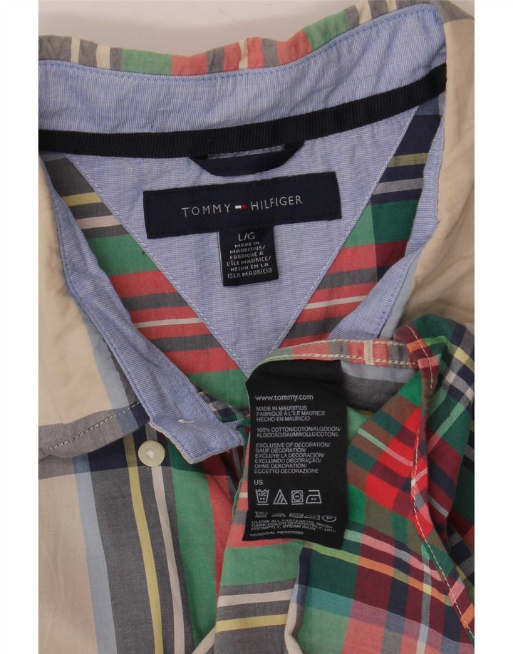 Мужская рубашка Tommy Hilfiger в крупную разноцветную клетку из хлопка
