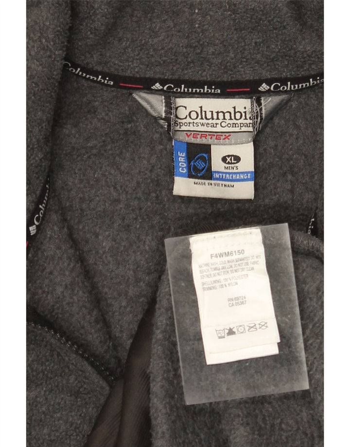 Мужская флисовая куртка COLUMBIA UK 42 XL, серая, полиэстер с цветными блоками