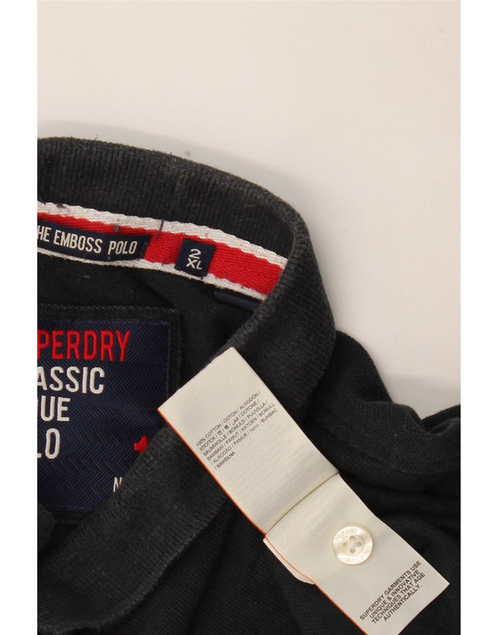 SUPERDRY Мужская рубашка-поло с рисунком 2XL, черный хлопок