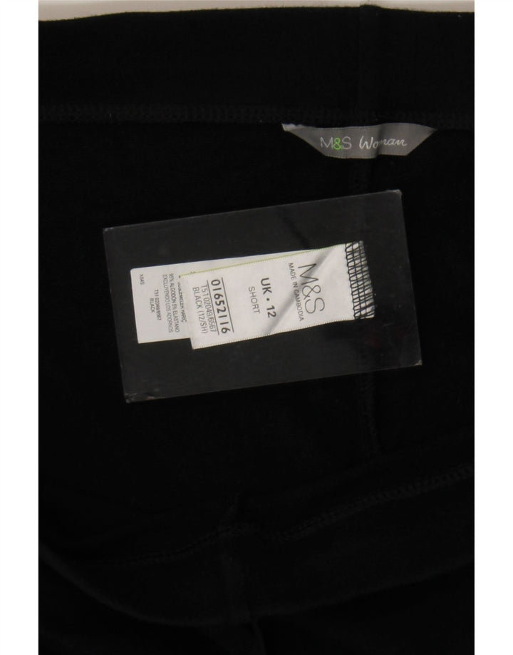 Женские спортивные брюки-капри Marks & Spencer UK 12, средний черный хлопок