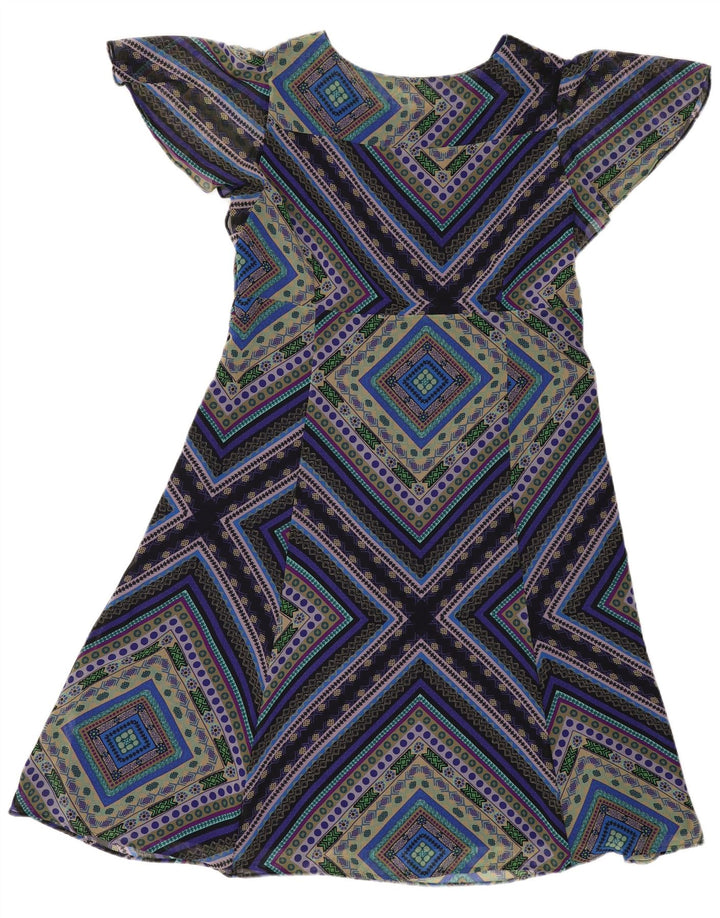PER UNA Womens A-Line Dress UK 20 2XL Navy Blue Geometric Polyester