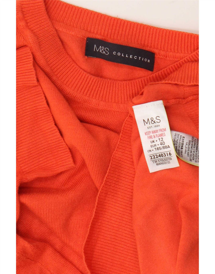 Женский джемпер с круглым вырезом Marks & Spencer UK 12, средний оранжевый
