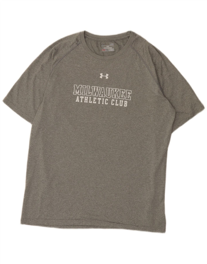 Мужская футболка с рисунком Under Armour Milwaukee, большой серый полиэстер