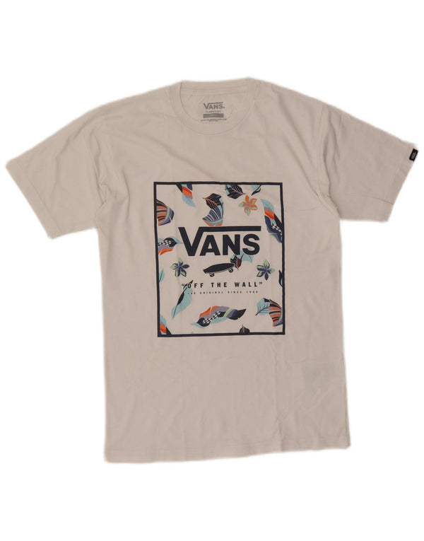 Мужская футболка классического кроя с рисунком Vans, маленький белый хлопковый топ