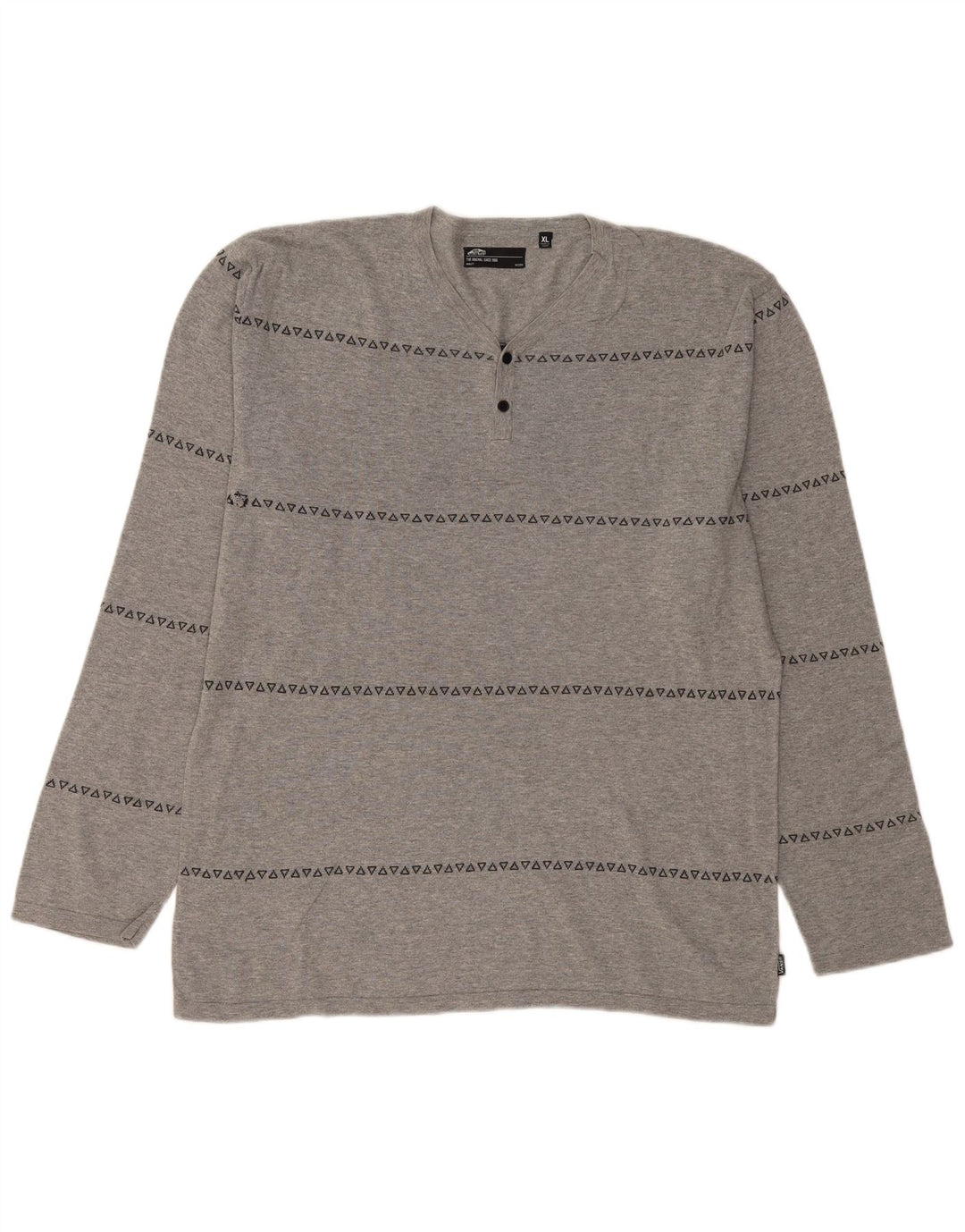 Мужской топ VANS с длинным рукавом XL, серый с геометрическим рисунком