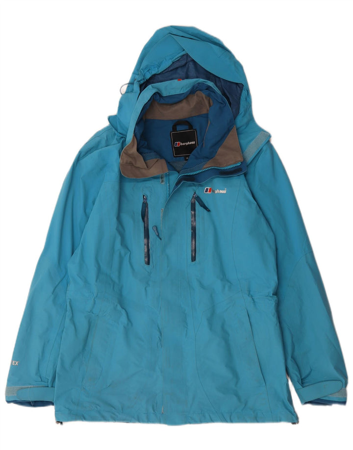 Berghaus Женская оверсайз-дождевик с капюшоном UK 10, маленький синий нейлон
