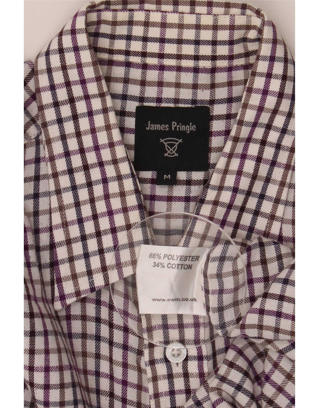 James Pringle Mens Flannel Shirt Medium Multicoloured Check Polyester