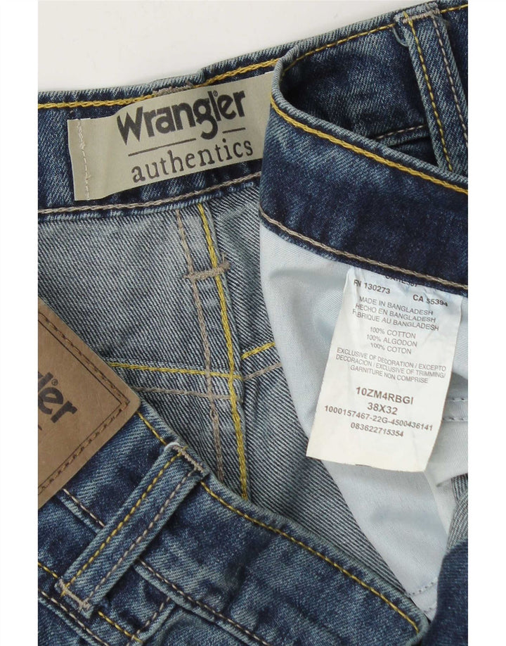 Мужские прямые джинсы Wrangler W38 L32 синие, хлопок