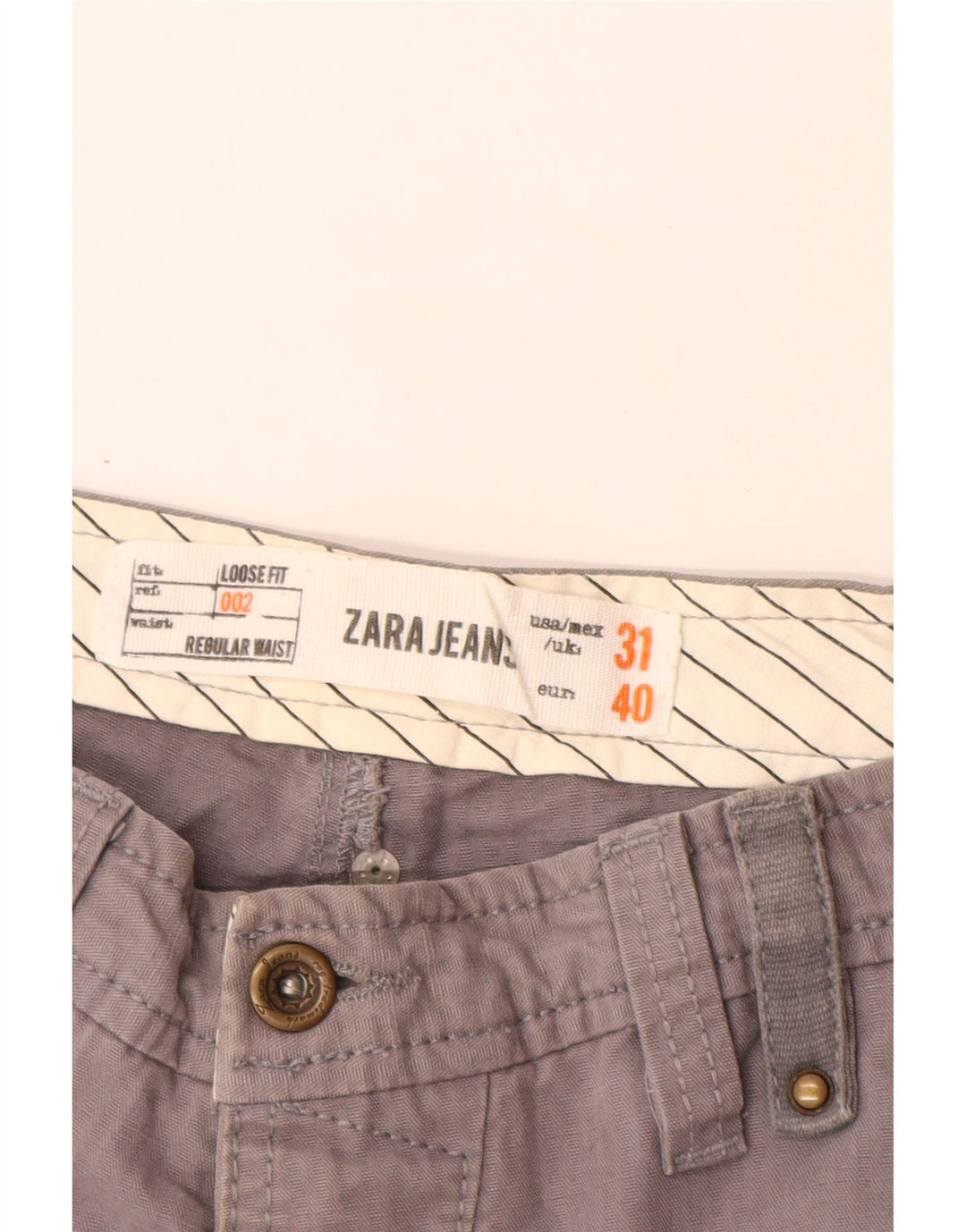 Мужские прямые брюки карго Zara EU 40 Medium W31 L31 Серые