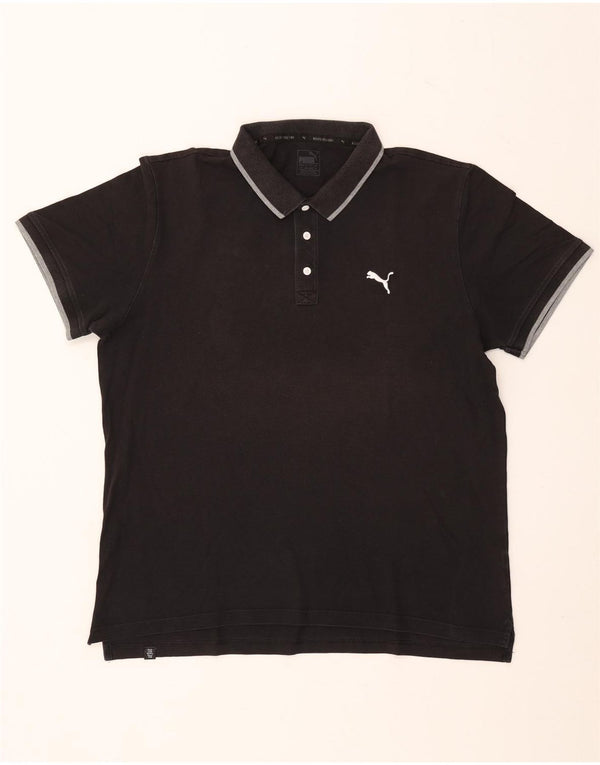 Puma Mens Polo Shirt XL Black Cotton