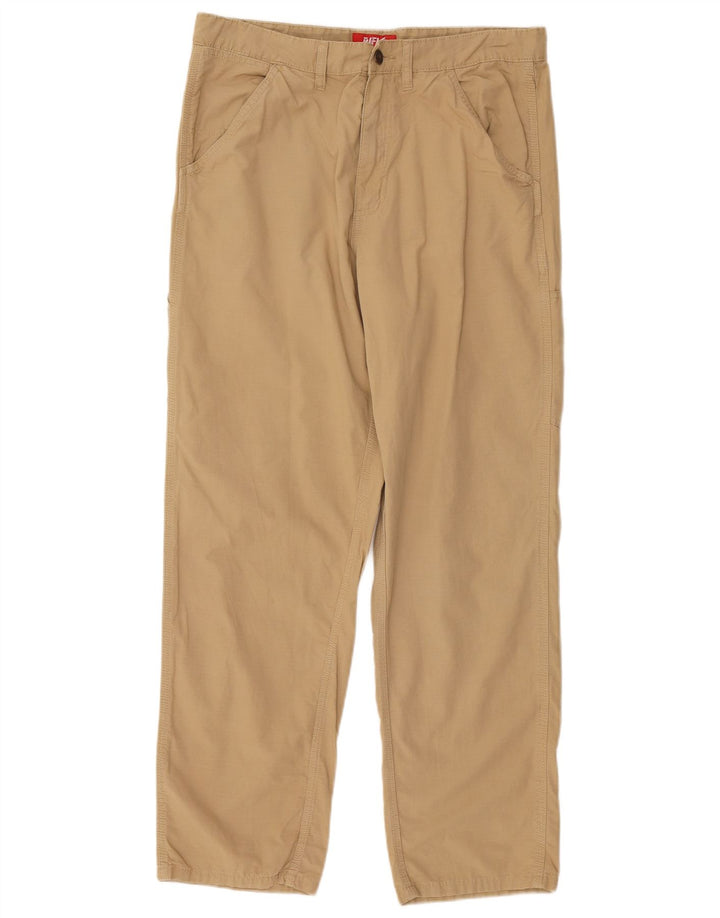 RIFLE Mens Straight Cargo Trousers IT 48 Medium W34 L30 Beige